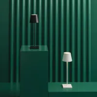 Table lamp for restaurants, BLACK, with battery, rechargeable, 3600 mAh