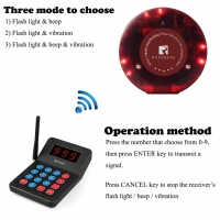 Restaurant pager system bundle - keypad + 10 vibrating/flashing pagers