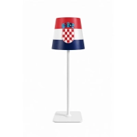 Table lamp for restaurants, CROATIA FLAG design, rechargeable, 3600 mAh battery