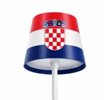 Table lamp for restaurants, CROATIA FLAG design, rechargeable, 3600 mAh battery