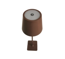 Table lamp for restaurants, BROWN, with battery, rechargeable, 3600 mAh