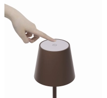 Table lamp for restaurants, BROWN, with battery, rechargeable, 3600 mAh
