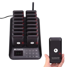 10 vibrating pagers for restaurants + charging base, for fast food, sound signal