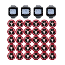 4 pcs watch receiver + 30 pcs waiter call buttons