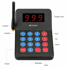 Restaurant pager system bundle - keypad + 10 vibrating/flashing pagers