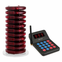 Restaurant pager system bundle - keypad + 10 vibrating/flashing pagers