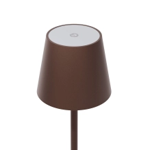 Table lamp for restaurants, BROWN, with battery, rechargeable, 3600 mAh