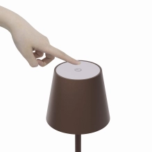 Table lamp for restaurants, BROWN, with battery, rechargeable, 3600 mAh