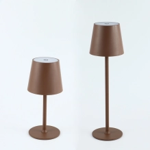 Table lamp for restaurants, BROWN, with battery, rechargeable, 3600 mAh