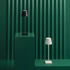 Stolna lampa za restorane, CRNA, s baterijom, punjiva, 3600 mAh