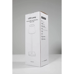Stolna lampa za restorane, CRNA, s baterijom, punjiva, 3600 mAh