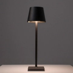 Stolna lampa za restorane, CRNA, s baterijom, punjiva, 3600 mAh