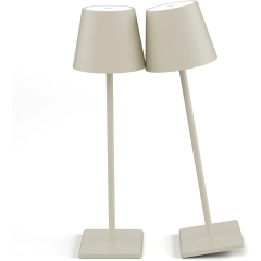 Lampe de table pour restaurants, BEIGE, avec batterie, rechargeable, 3600 mAh