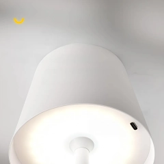 Stolna lampa za restorane, BIJELA, s baterijom, punjiva, 3600 mAh