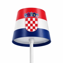 Table lamp for restaurants, CROATIA FLAG design, rechargeable, 3600 mAh battery