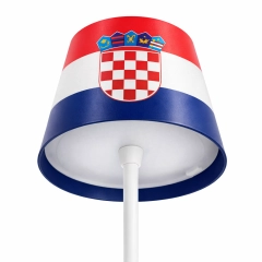 Table lamp for restaurants, CROATIA FLAG design, rechargeable, 3600 mAh battery