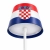 Table lamp for restaurants, CROATIA FLAG design, rechargeable, 3600 mAh battery