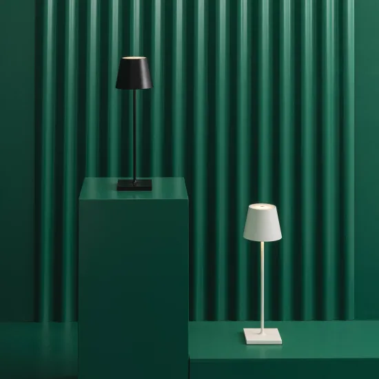 Lampada da tavolo per ristoranti, NERA, con batteria, ricaricabile, 3600 mAh