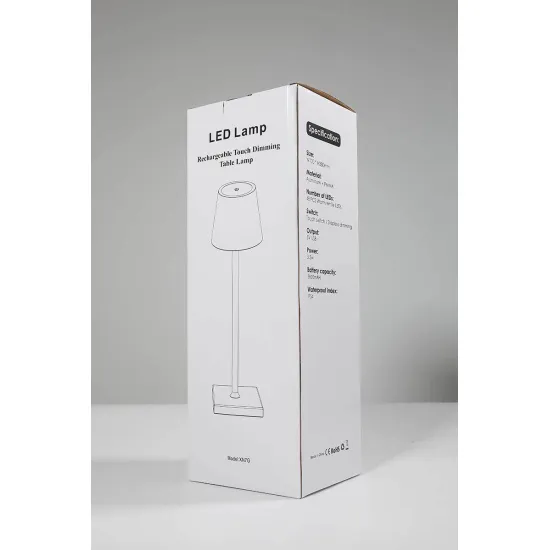 Table lamp for restaurants, BLUE, with battery, rechargeable, 3600 mAh