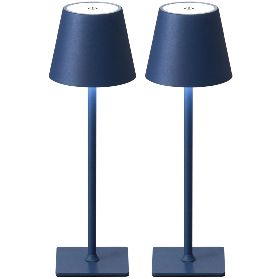 Table lamp for restaurants, BLUE, with battery, rechargeable, 3600 mAh