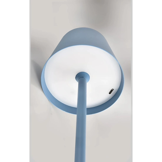 Table lamp for restaurants, BLUE, with battery, rechargeable, 3600 mAh