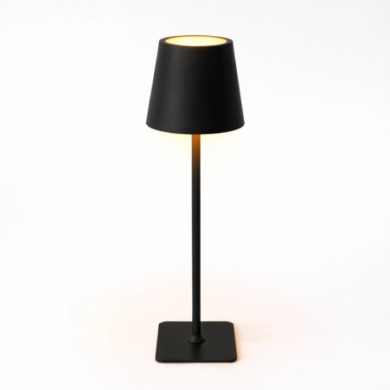 Table lamp for restaurants, BLACK, with battery, rechargeable, 3600 mAh