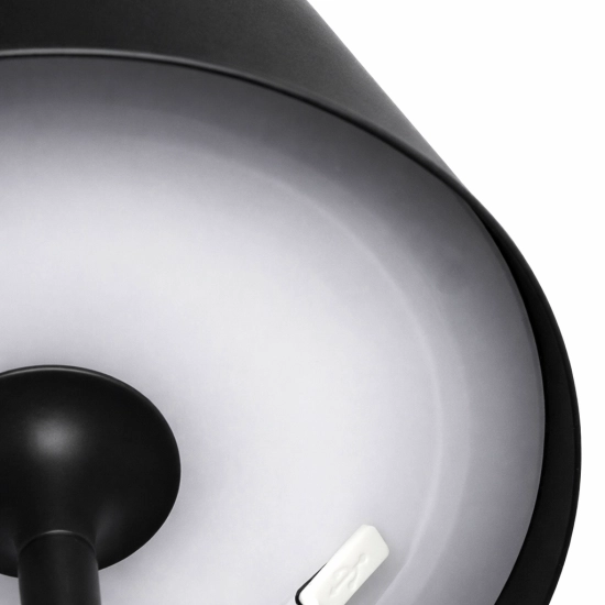 Table lamp for restaurants, BLACK, with battery, rechargeable, 3600 mAh